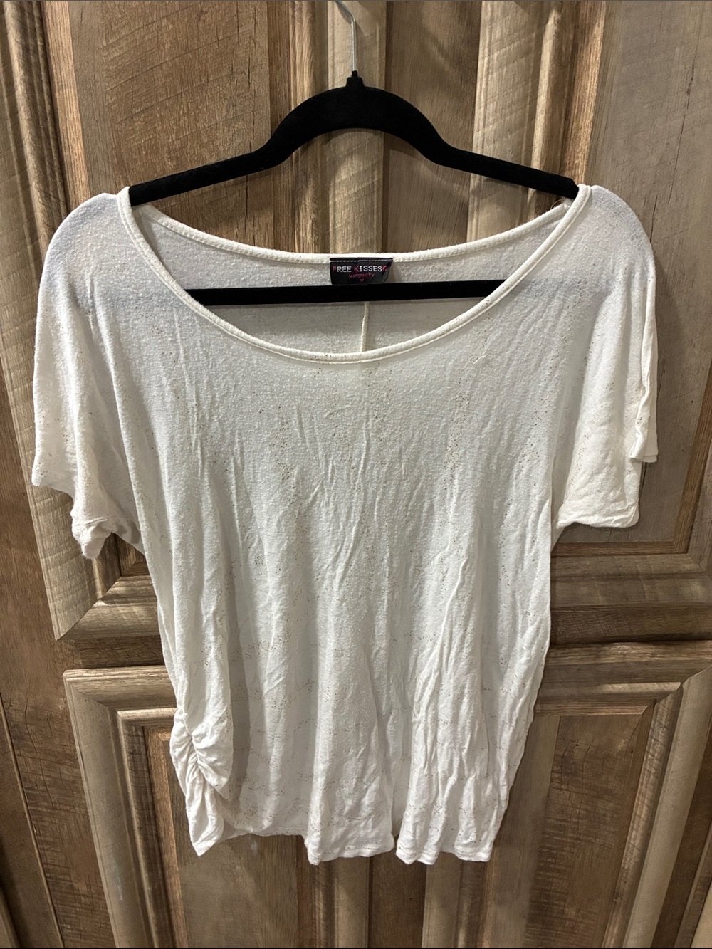 Free Kisses Soft Ivory Scoop Neck Short Sleeve